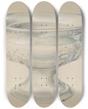 Triptych art skateboard deck of Ralph Atkinson Tureen by Ralph Atkinson (20-)