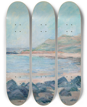 Triptych art skateboard deck of Blanche Hoschedmonet Bords De Mer by Blanche Hoschede Monet (1865-1947)
