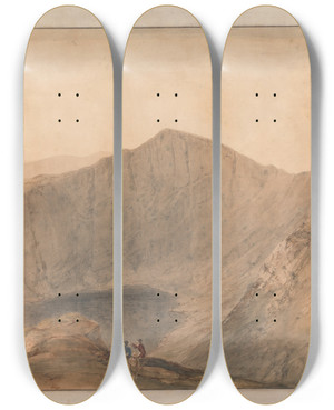 Triptych art skateboard deck of Samuel Davis Cader Idris by Samuel Davis (1757-1819)