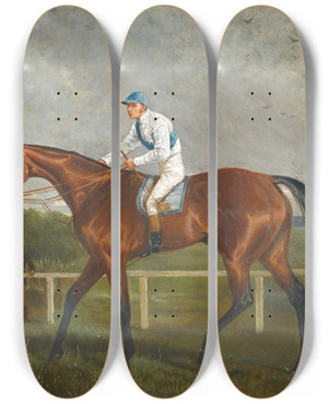 Triptych art skateboard deck of Alfred Frank De Prades Robert The Devil by Alfred Frank De Prades (1840-1895)