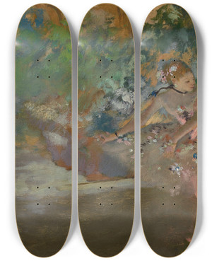 Triptych art skateboard deck of Edgar Degas Deux Danseuses Sur La Scne by Edgar Degas (1834-1917)