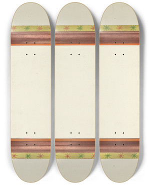 Triptych art skateboard deck of Carol Larson Zoar Picture Frame by Carol Larson