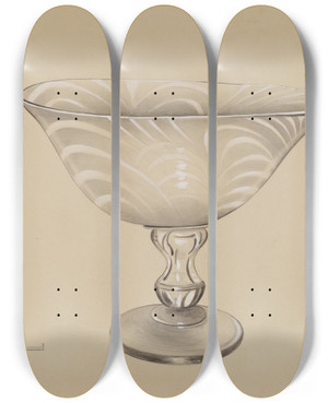 Triptych art skateboard deck of Anna Aloisi Compote_2 by Anna Aloisi