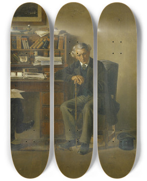 Triptych art skateboard deck of Isidor Kaufmann Untitled by Isidor Kaufmann (1853-1921)