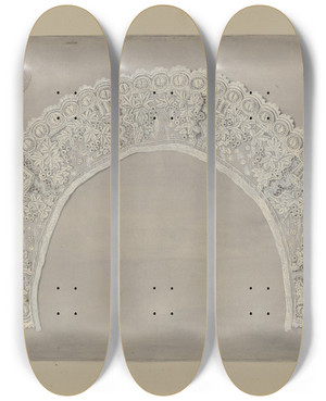 Triptych art skateboard deck of Edith Magnette Embroidery by Edith Magnette (20-)