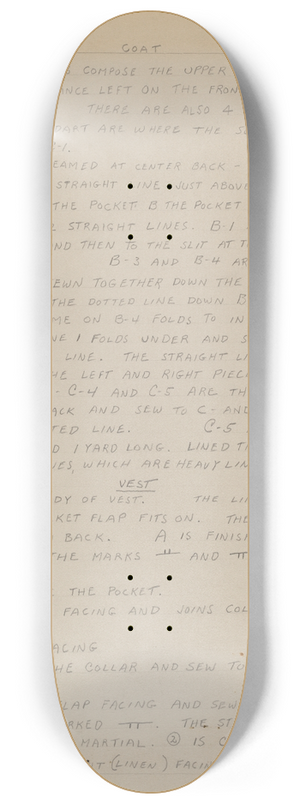Henry De Wolfe - Written Instructions for Making Suit 8.25 inch art skate deck
