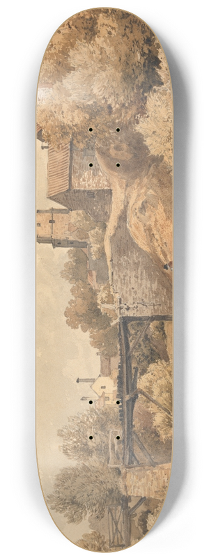 Henry Edridge - On the Monnow, Monmouth 8.25 inch art skate deck