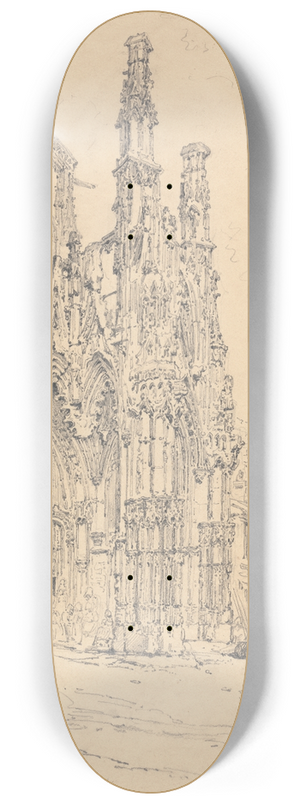 Henry Edridge - South Porch of Notre Dame, Louviers 8.25 inch art skate deck Henry Edridge - South Porch of Notre Dame, Louviers 8.25 inch art skate deck