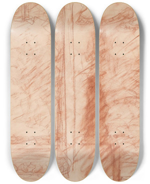 Triptych art skateboard deck of Jules Schmalzigaug Two Designs_2 by Jules Schmalzigaug (1882-1917)