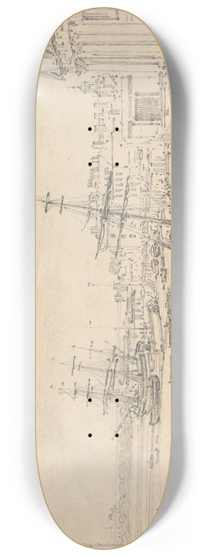 Henry Edridge - The Custom House, London 8.25 inch art skate deck Henry Edridge - The Custom House, London 8.25 inch art skate deck