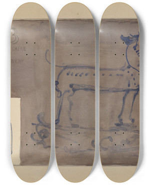 Triptych art skateboard deck of Frank Fumagalli Jug_4 by Frank Fumagalli (20-)