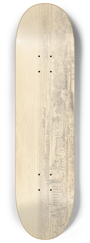 Henry Edridge - View of Eton from Windsor Castle 8.25 inch art skate deck