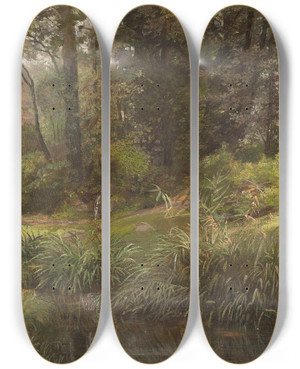 Triptych art skateboard deck of Elise Habelt Nature Study by Elise Habelt (19-)