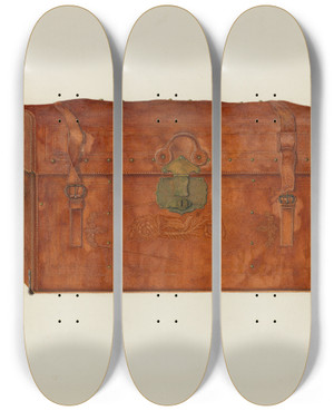 Triptych art skateboard deck of Joseph Ficcadenti Trunk by Joseph Ficcadenti