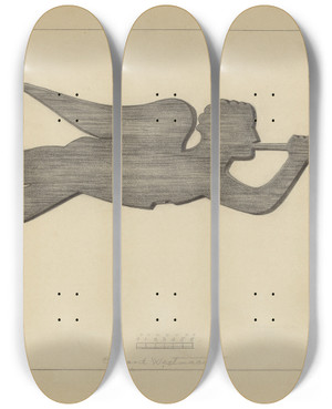 Triptych art skateboard deck of Bernard Westmacott Weather Vane_2 by Bernard Westmacott