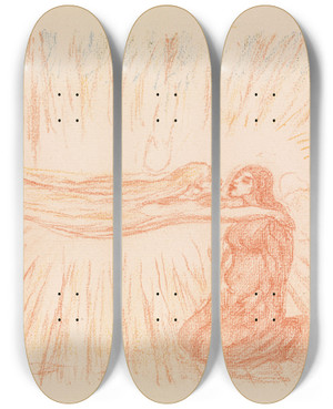 Triptych art skateboard deck of James Ensor The Annunciation by James Ensor (1860-1949)