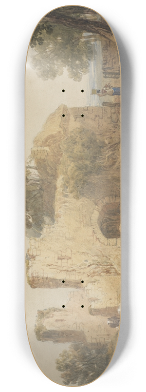 Henry Gastineau - Landscape with ruined building 8.25 inch art skate deck Henry Gastineau - Landscape with ruined building 8.25 inch art skate deck