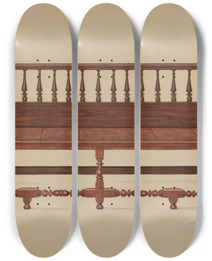 Triptych art skateboard deck of Frank Wenger Settee by Frank Wenger (20-)