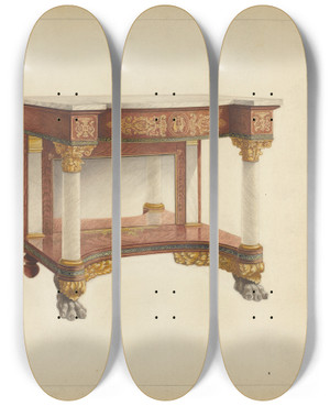 Triptych art skateboard deck of Ferdinand Cartier Console Table by Ferdinand Cartier