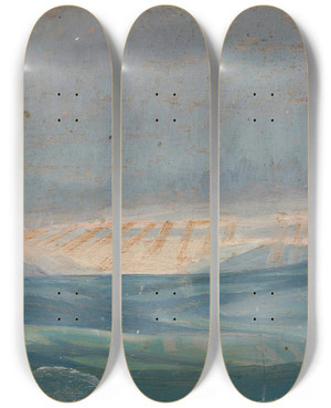Triptych art skateboard deck of Jan Rembowski Fields by Jan Rembowski (1879-1923)