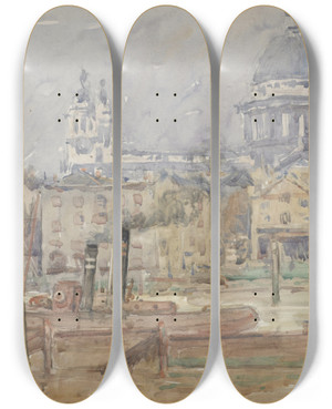 Triptych art skateboard deck of Charles Herbert Eastlake St Pauls by Charles Herbert Eastlake