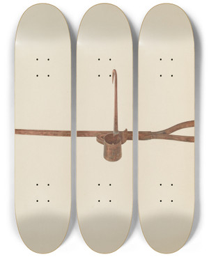 Triptych art skateboard deck of Frank M Keane Candle Sticker by Frank M Keane