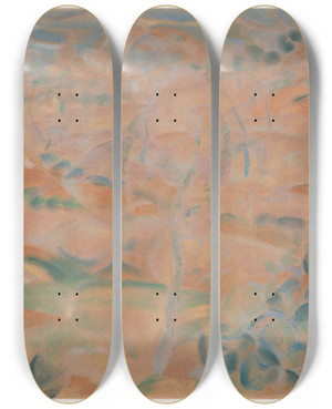 Triptych art skateboard deck of Leo Gestel Landschap Op Mallorca by Leo Gestel (1881-1941)