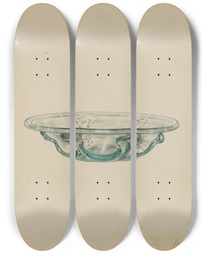 Triptych art skateboard deck of Van Silvay Dish by Van Silvay