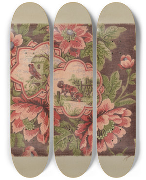 Triptych art skateboard deck of Pearl Gibbo Tapestry_2 by Pearl Gibbo