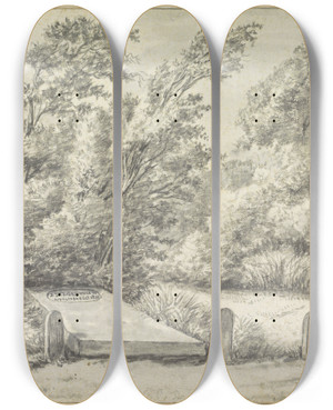 Triptych art skateboard deck of Gerrit Lamberts Graf Van Johannes Jelgerhuis Rienksz by Gerrit Lamberts (1776-1850)