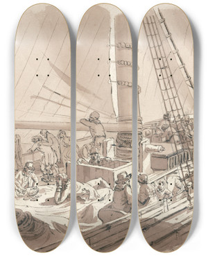 Triptych art skateboard deck of Joseph Clarendon Smith Margate Hoy by Joseph Clarendon Smith