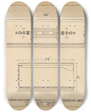Triptych art skateboard deck of Francis Borelli Box by Francis Borelli