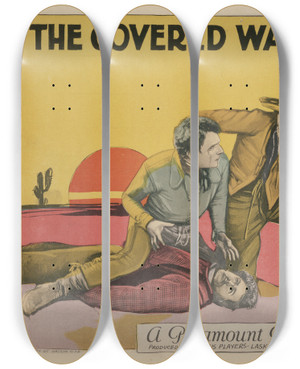 Triptych art skateboard deck of James Cruze The Covered Wagon_4 by James Cruze