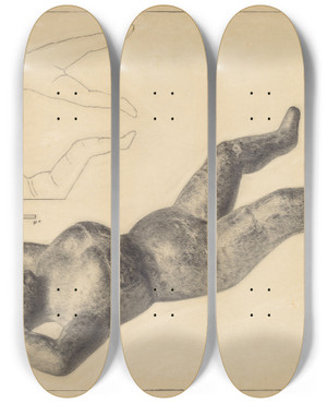 Triptych art skateboard deck of Filippo Porreca Bootjack_2 by Filippo Porreca