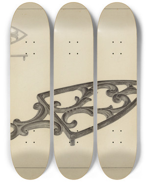 Triptych art skateboard deck of Holger Hansen Flat Iron Holder_1 by Holger Hansen