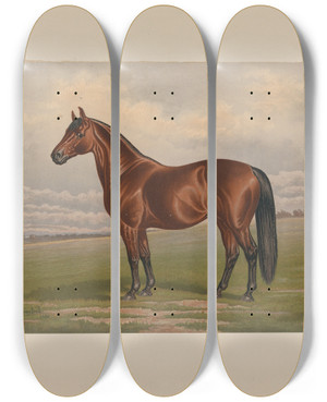 Triptych art skateboard deck of Henry Stull Harold by Henry Stull (1851-1913)