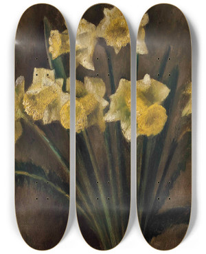 Triptych art skateboard deck of Mark Gertler Daffodils by Mark Gertler (1891-1939)
