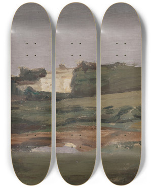 Triptych art skateboard deck of Jan Cigliski Northern Studies The White Night_5 by Jan Ciaglinski (1858-1913)