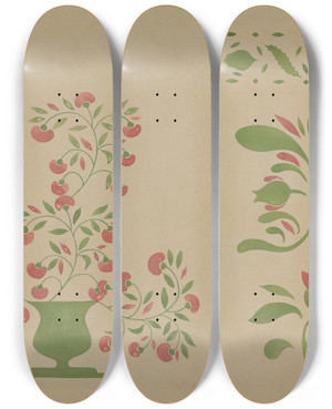 Triptych art skateboard deck of Ray Holden Stencil Wall Decoration by Ray Holden