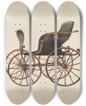 Triptych art skateboard deck of Fred Weiss Buggy by Fred Weiss