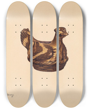 Triptych art skateboard deck of Aaron Fastovsky Bank_2 by Aaron Fastovsky