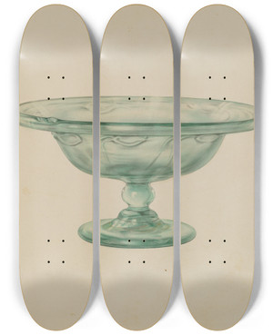 Triptych art skateboard deck of Van Silvay Compote_1 by Van Silvay