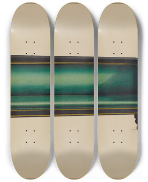 Triptych art skateboard deck of American 20Th Century Sofa Empire by American 20Th Century