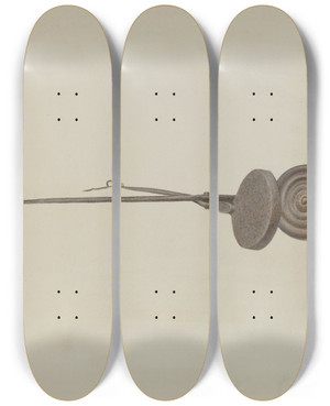 Triptych art skateboard deck of Ardella Watkins Waffle Iron by Ardella Watkins