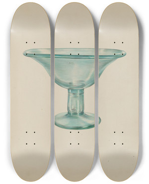 Triptych art skateboard deck of Elisabeth Fulda Compote by Elisabeth Fulda