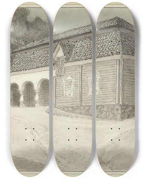 Triptych art skateboard deck of Ferdinand Boberg Djul by Ferdinand Boberg (1860-1946)