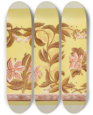Triptych art skateboard deck of Gilbert Sackerman Bandbox_14 by Gilbert Sackerman (20-)