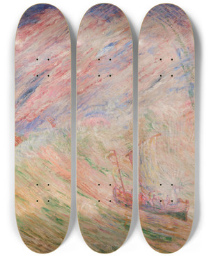 Triptych art skateboard deck of James Ensor Christ Calming The Water by James Ensor (1860-1949)