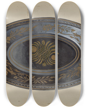 Triptych art skateboard deck of Albert Eyth Bread Tray by Albert Eyth (20-)