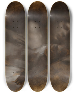 Triptych art skateboard deck of Eugne Carriere The Sleep by Eugene Carriere (1849-1906)
